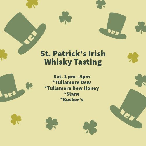 St. Patrick's Irish Whisky Tasting